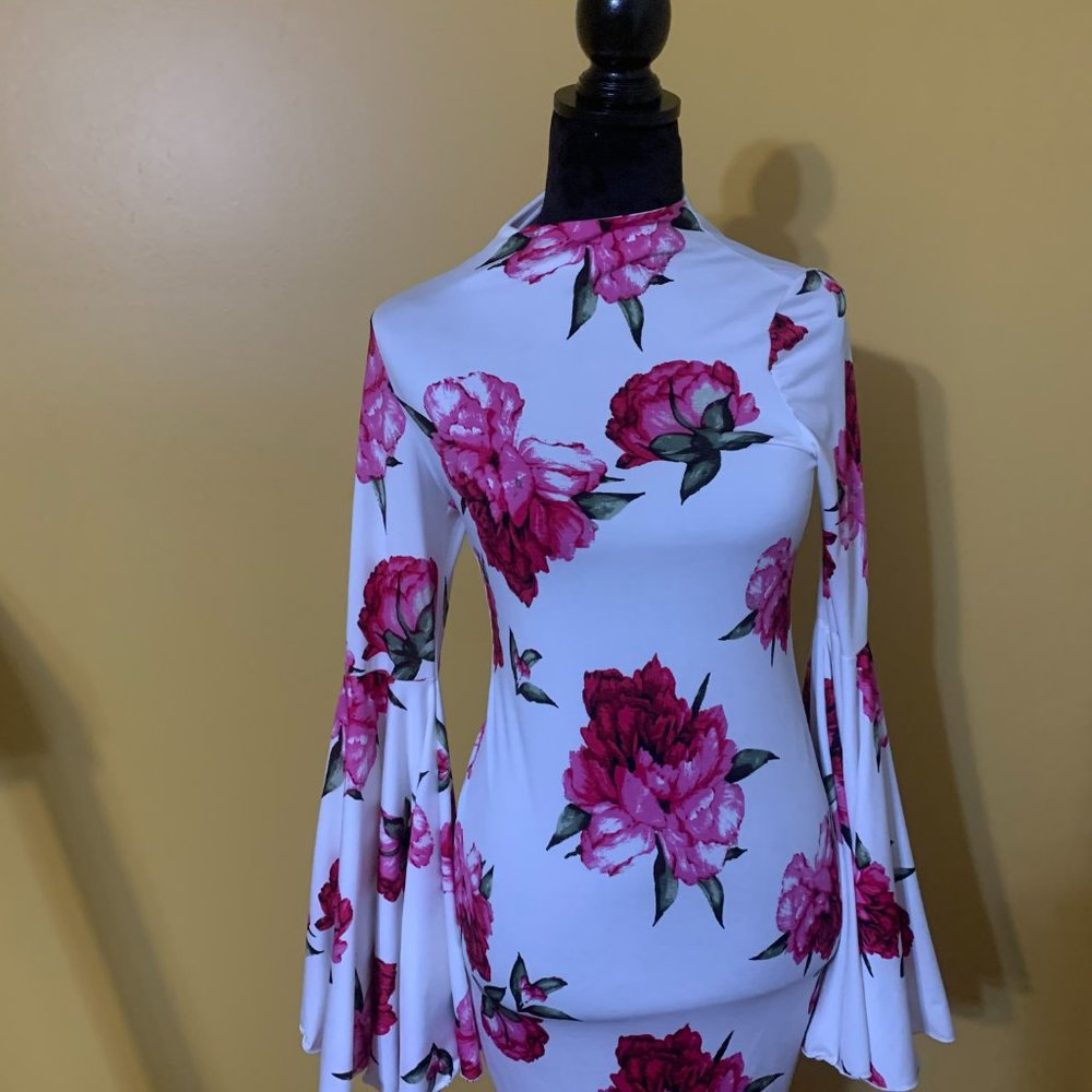 A French Atmosphere with a white  background  with light and dark pink roses